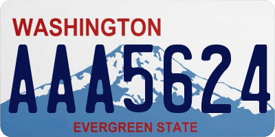 WA license plate AAA5624