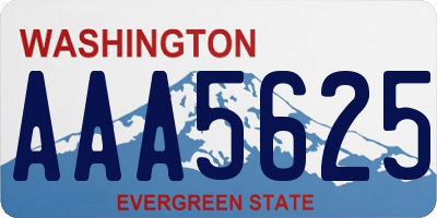 WA license plate AAA5625