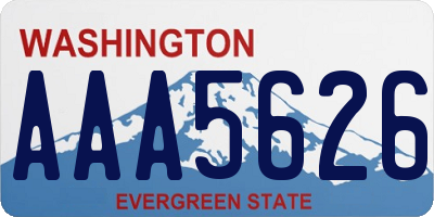 WA license plate AAA5626