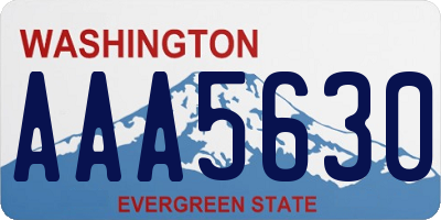 WA license plate AAA5630