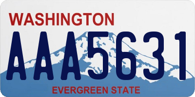 WA license plate AAA5631