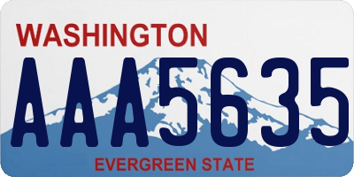 WA license plate AAA5635