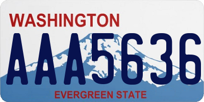 WA license plate AAA5636