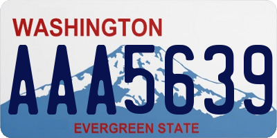 WA license plate AAA5639