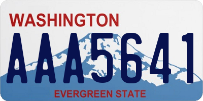 WA license plate AAA5641