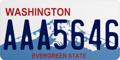 WA license plate AAA5646