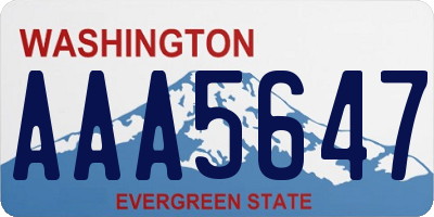 WA license plate AAA5647