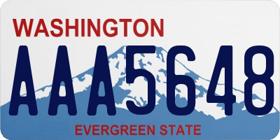 WA license plate AAA5648