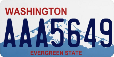 WA license plate AAA5649