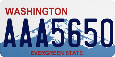 WA license plate AAA5650