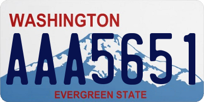 WA license plate AAA5651