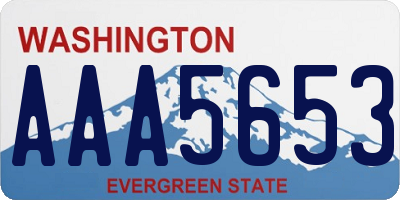 WA license plate AAA5653