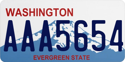 WA license plate AAA5654