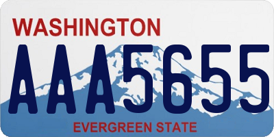 WA license plate AAA5655