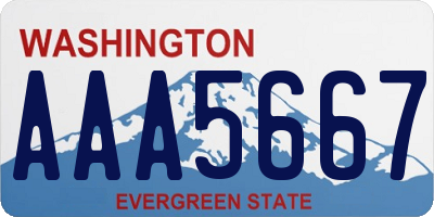 WA license plate AAA5667