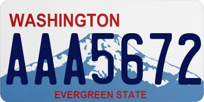 WA license plate AAA5672