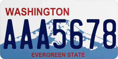 WA license plate AAA5678