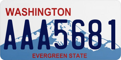 WA license plate AAA5681