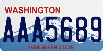 WA license plate AAA5689