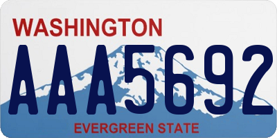 WA license plate AAA5692