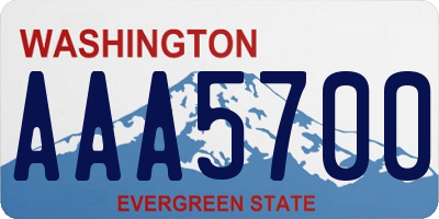 WA license plate AAA5700