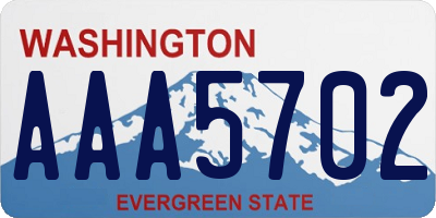 WA license plate AAA5702