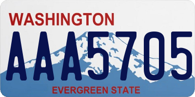 WA license plate AAA5705