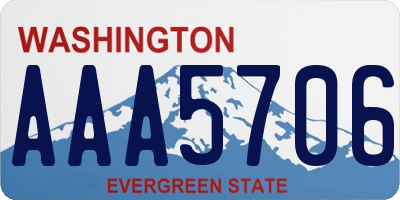 WA license plate AAA5706
