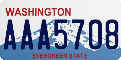 WA license plate AAA5708