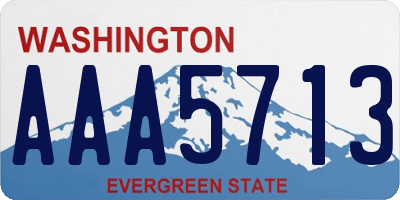 WA license plate AAA5713