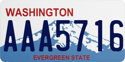 WA license plate AAA5716
