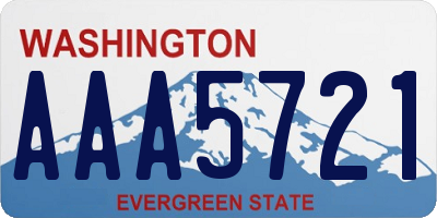 WA license plate AAA5721