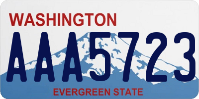 WA license plate AAA5723