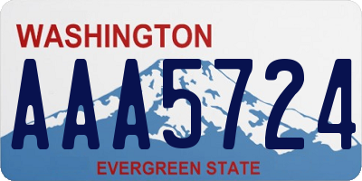 WA license plate AAA5724