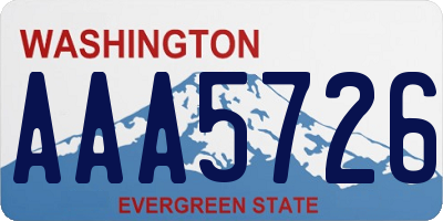 WA license plate AAA5726