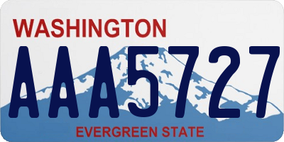 WA license plate AAA5727
