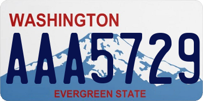 WA license plate AAA5729