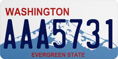 WA license plate AAA5731