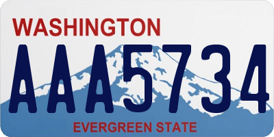 WA license plate AAA5734