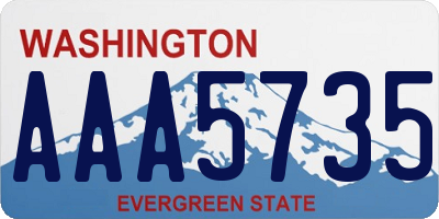 WA license plate AAA5735