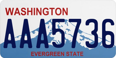WA license plate AAA5736