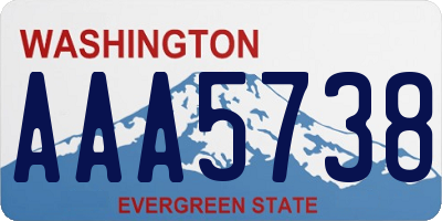 WA license plate AAA5738