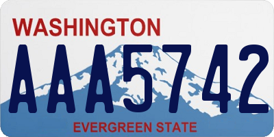 WA license plate AAA5742