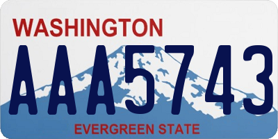 WA license plate AAA5743