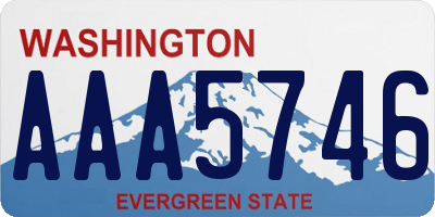 WA license plate AAA5746