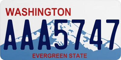 WA license plate AAA5747