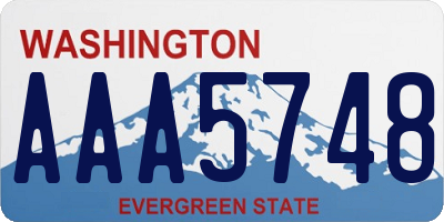 WA license plate AAA5748