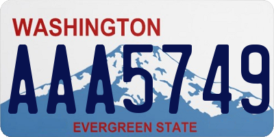 WA license plate AAA5749