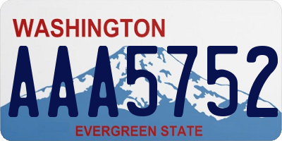 WA license plate AAA5752