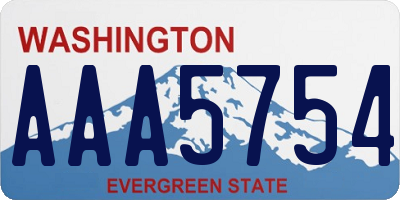 WA license plate AAA5754